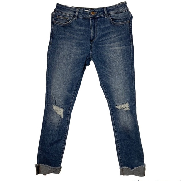 Dl1961 Florence Instascrupt Cropped Distressed Jean size 27 in color Harbor - Picture 1 of 6